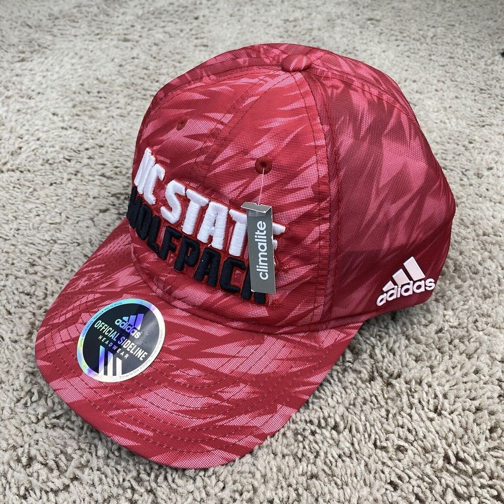 NC State Wolfpack adidas Hat Red Crypto Camo Sideline Snapback Climalite Cap NWT